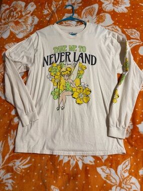 Disney Tinker Bell 'Take Me to Never Land' Long-Sleeve Tee - Cream/Yellow